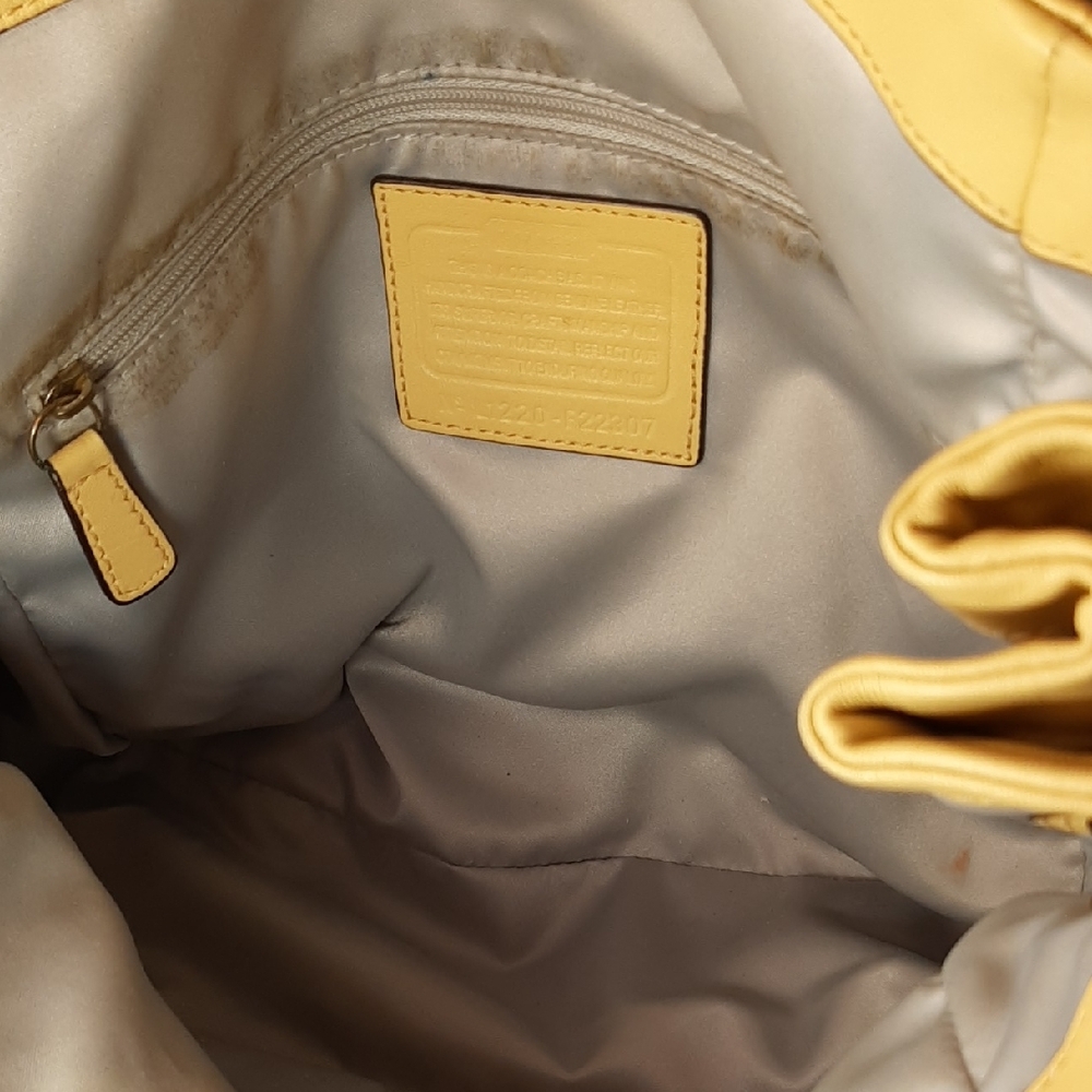 Coach Kristin Yellow Leather Hobo Shoulder Bag - Picture 16 of 16